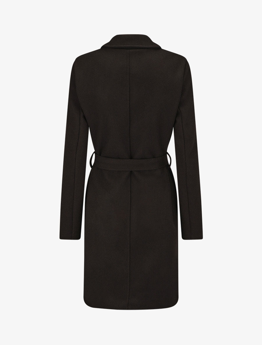 Manteau long classique coupe droite - Noir - 2