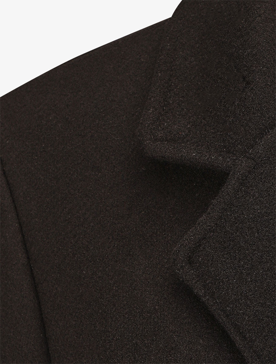 Manteau long classique coupe droite - Noir - 3