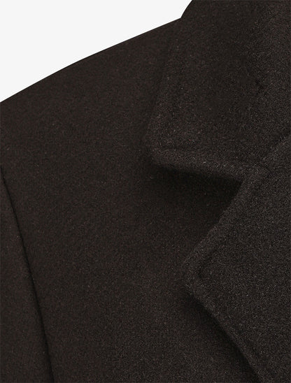 Manteau long classique coupe droite - Noir - 3