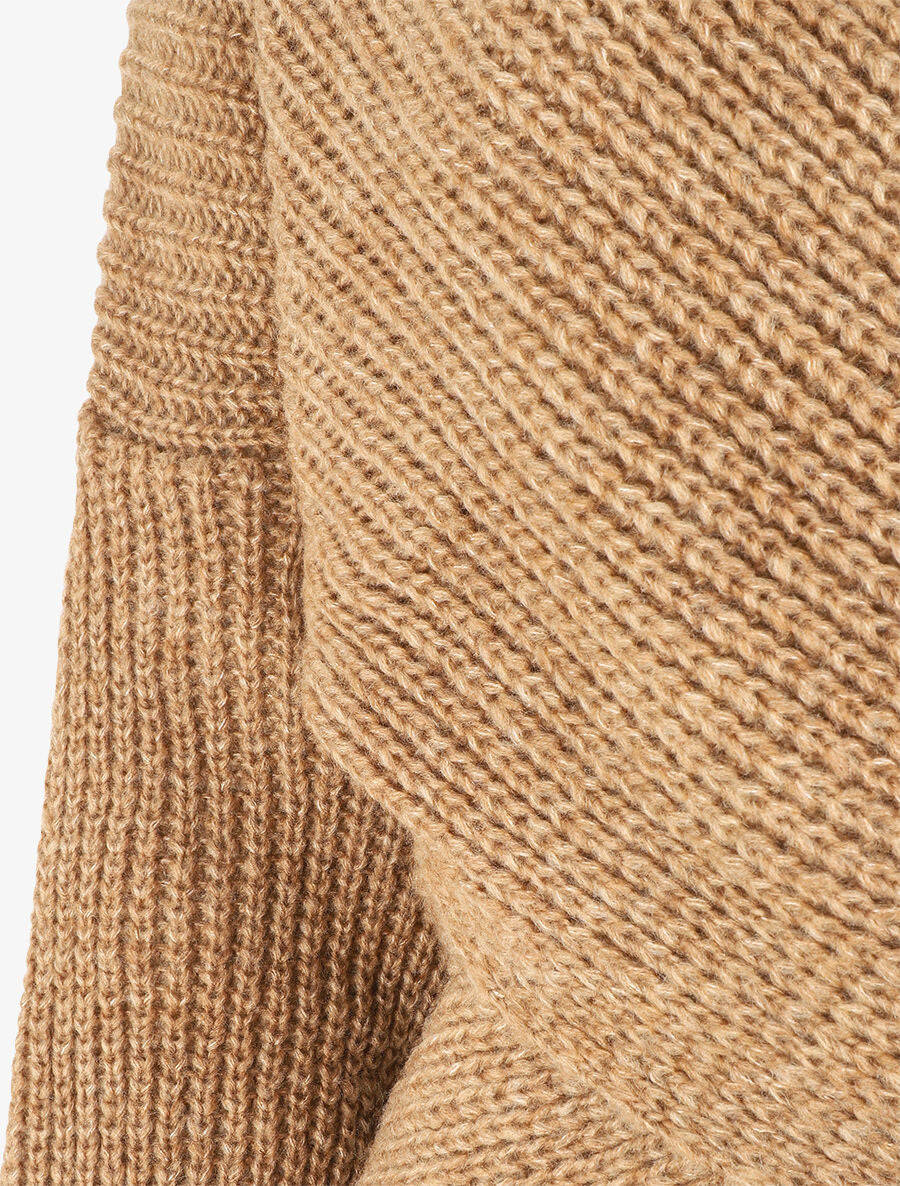 Pull cache-coeur en maille - Camel - 3
