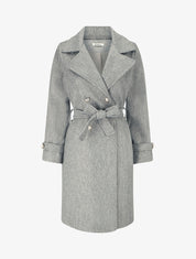 Manteau long à boutons décoratifs au dos - Gris - 4