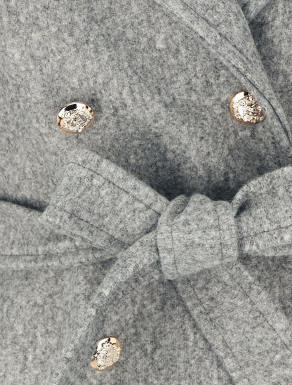 Manteau long à boutons décoratifs au dos - Gris - 3