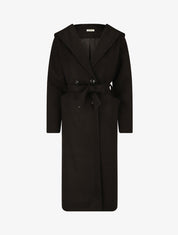 Manteau long à capuche - Noir - 1