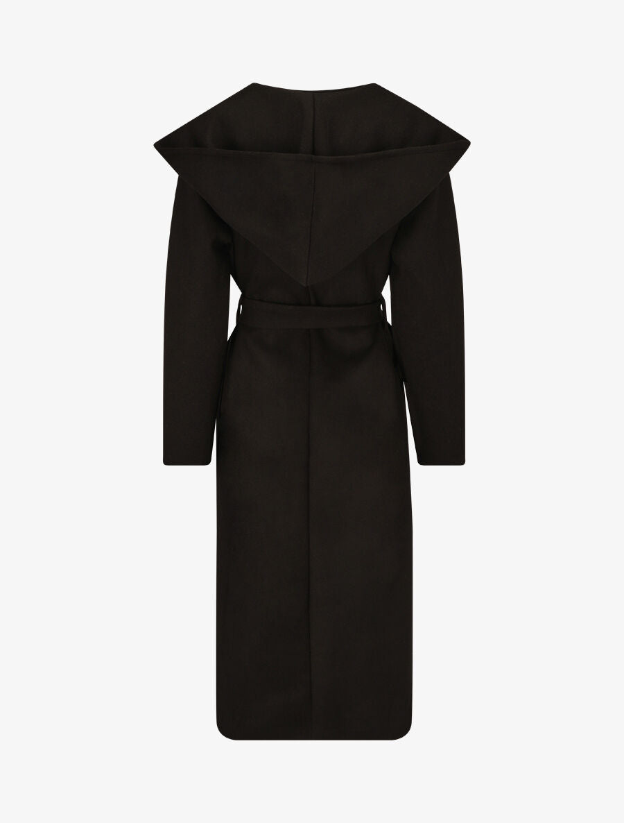 Manteau long à capuche - Noir - 2
