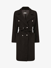 Manteau long coupe droite - Noir - 4