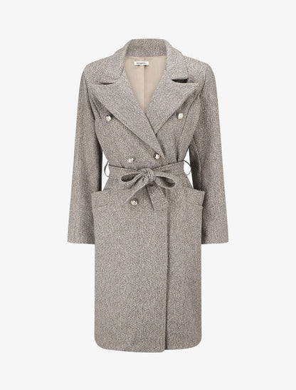 Manteau long coupe droite - Gris - 1