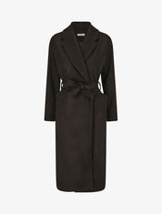 Manteau long uni ceinturé - Noir - 4