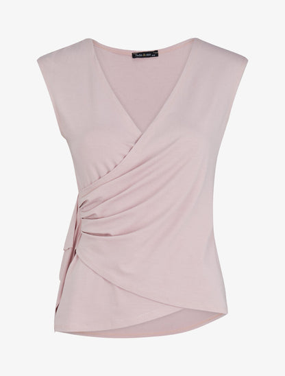 Top sans manches à détail drapé - Rose - 1