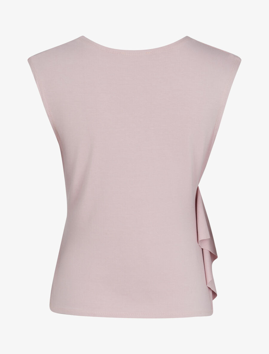 Top sans manches à détail drapé - Rose - 2