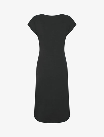 Robe t-shirt à plis - Noir - 2