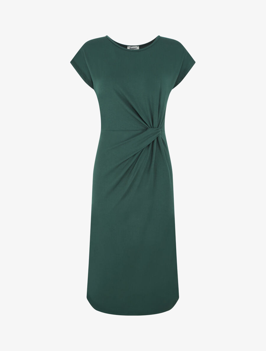 Robe t-shirt à plis - Vert sapin - 5