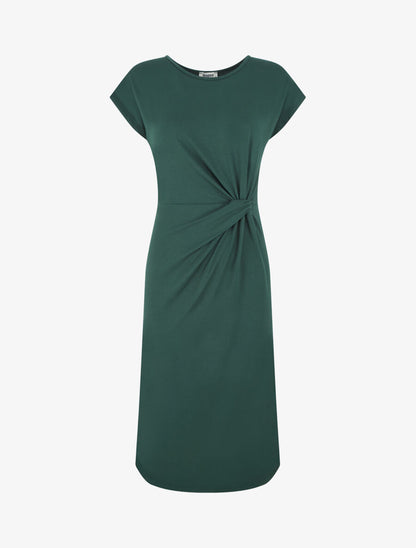Robe t-shirt à plis - Vert sapin - 5