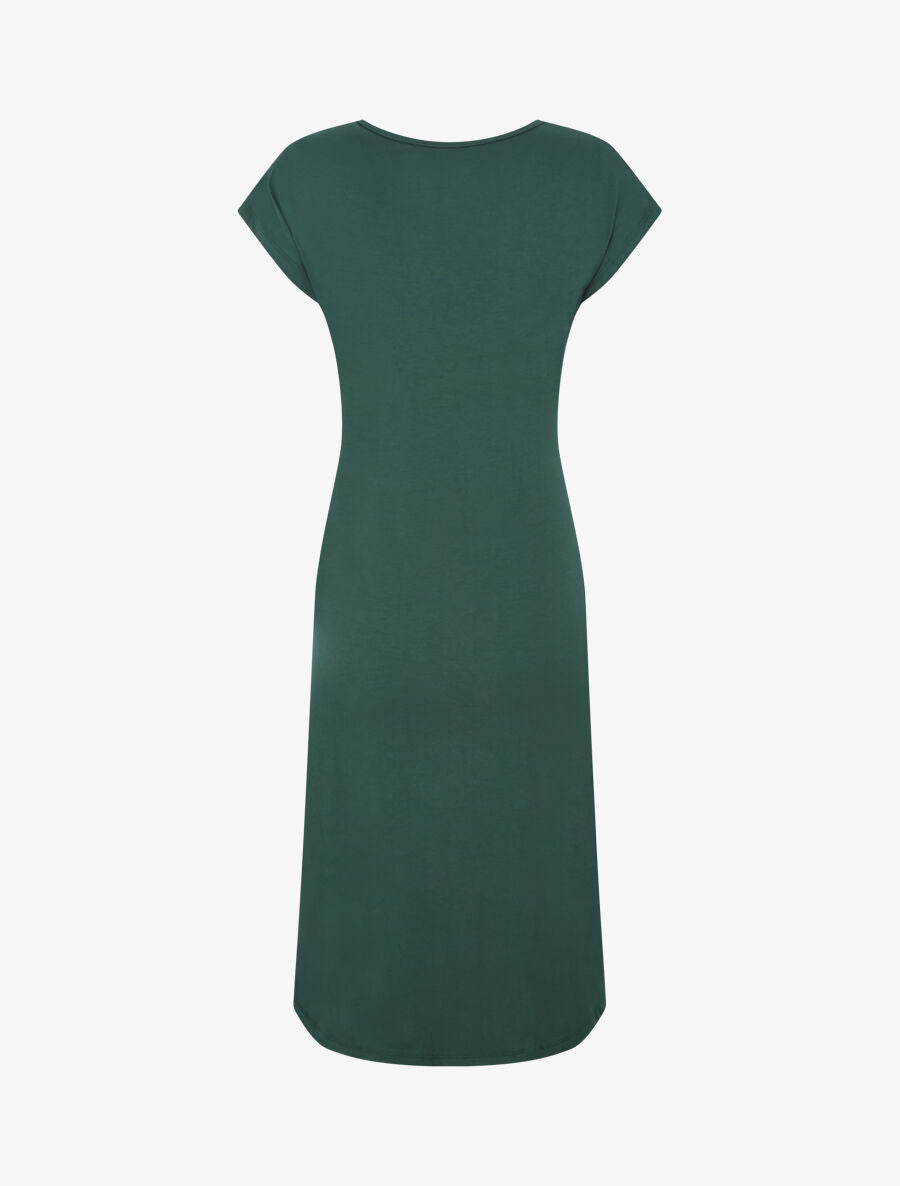 Robe t-shirt à plis - Vert sapin - 2