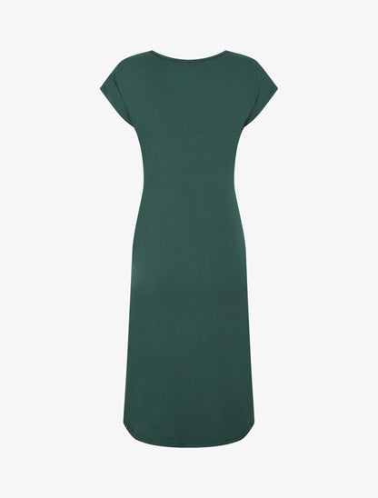 Robe t-shirt à plis - Vert sapin - 2