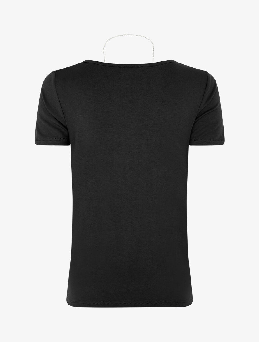 T-shirt à bords croisés - Noir - 2