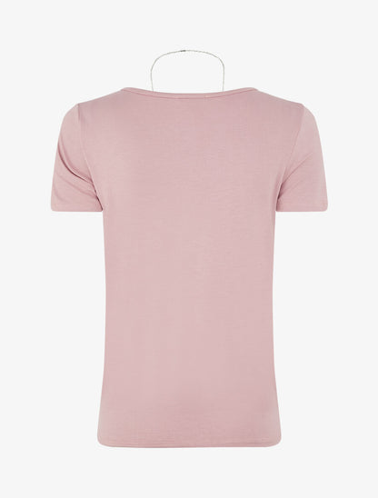 T-shirt à bords croisés - Vieux rose - 2