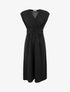 Robe longue élastiquée et texturée - Noir - 1