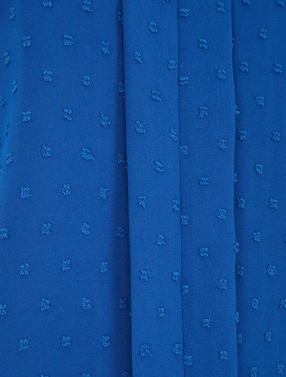 Top à manches courtes et texturé - Bleu roi - 3