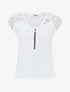 Top uni à zip et dentelle - Blanc - 1