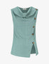Top uni irisé à col bénitier - Vert d&