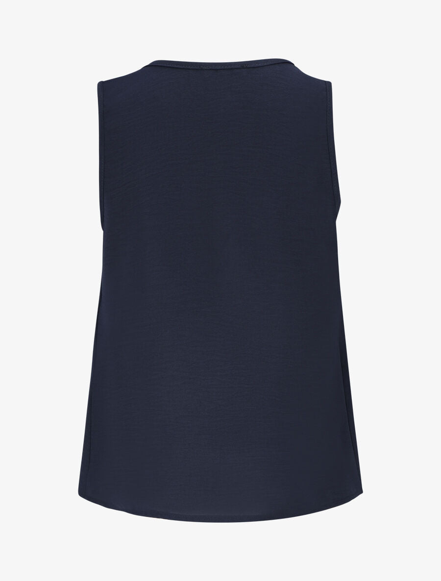Top uni à détail broche - Marine - 2