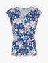 Top avec mancherons à imprimé fleuri - Bleu roi - 4