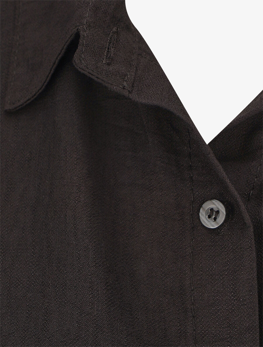 Top uni sans manches à nouer - Noir - 3