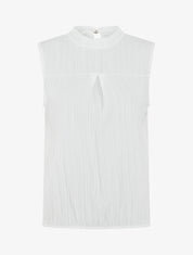 Top texturé ample sans manches - Blanc - 1