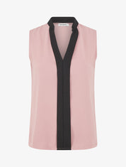 Top droit sans manches à liseré - Rose - 5