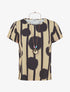 Top droit manches courtes motif abstrait - Beige - 1