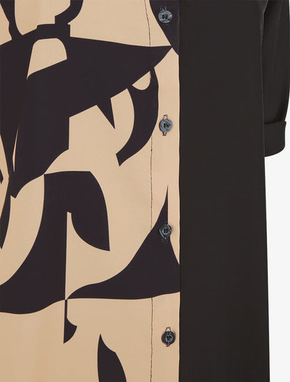 Chemise droite imprimé graphique - Camel - 3