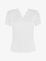 Top uni en dentelle - Blanc - 6
