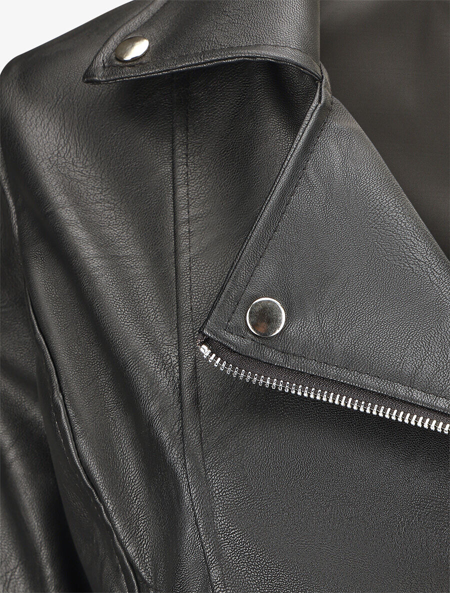 Veste style perfecto coupe droite - Noir - 3