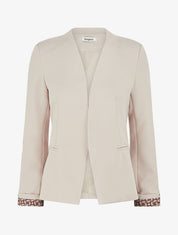 Blazer à manches imprimé graphique - Beige - 4