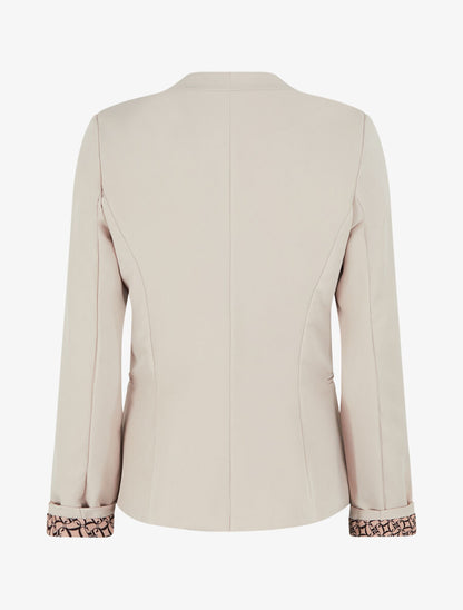 Blazer à manches imprimé graphique - Beige - 2