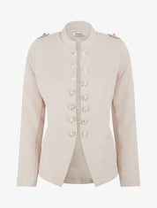Veste droite style officier - Beige - 5