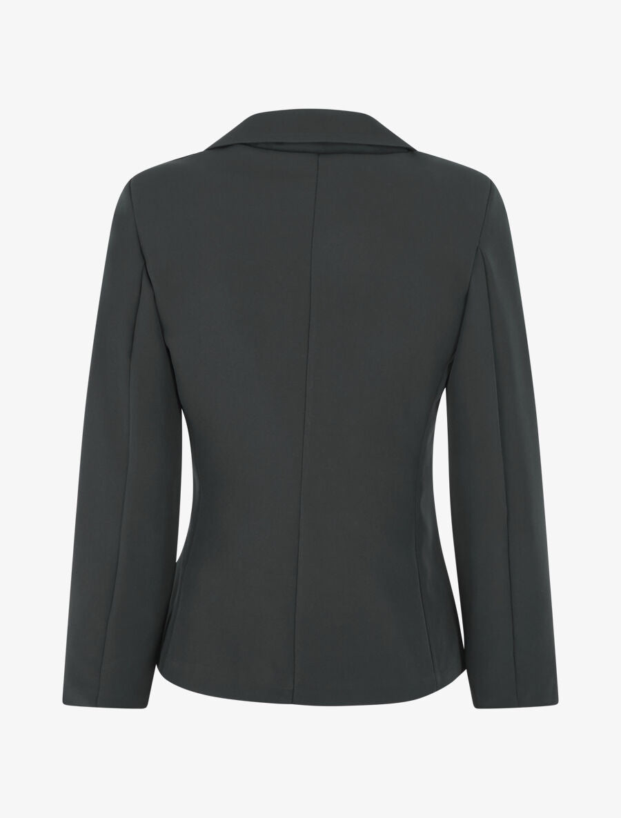 Veste mi-longue à poches décoratives - Noir - 2