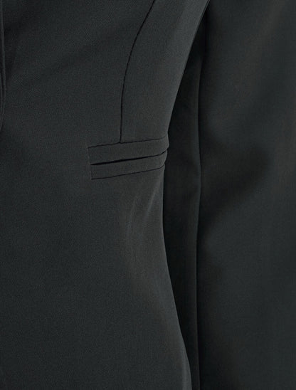 Veste mi-longue à poches décoratives - Noir - 3