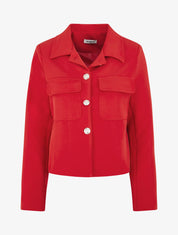 Blazer boutonné à poches - Rouge - 1