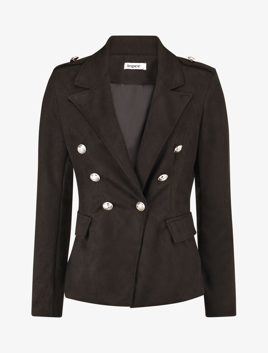 Veste mi-longue style officier - Noir - 4