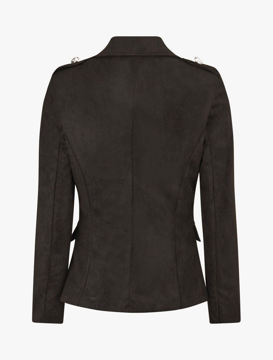 Veste mi-longue style officier - Noir - 2