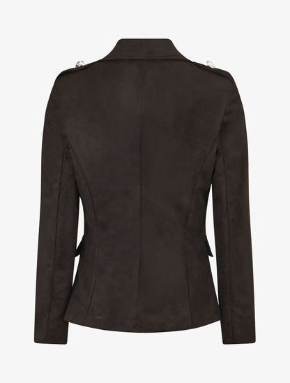 Veste mi-longue style officier - Noir - 2