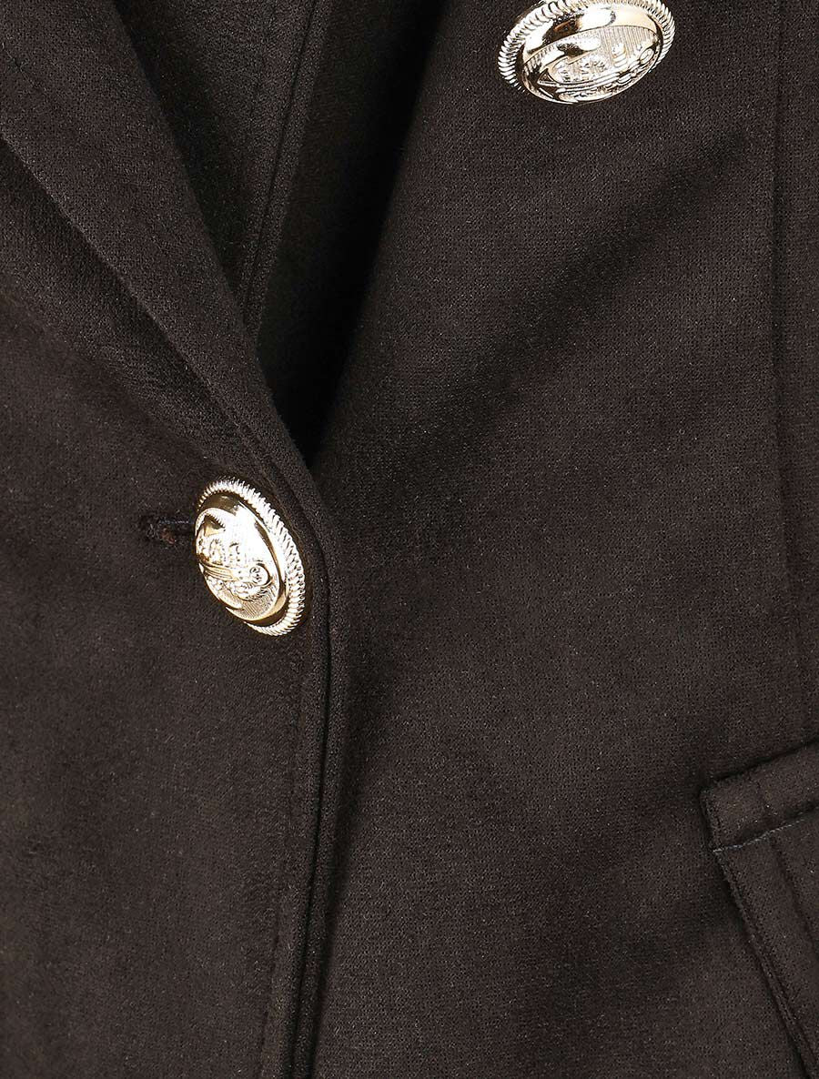 Veste mi-longue style officier - Noir - 3