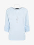 Pull fin oversize manches 3/4 - Bleu ciel - 1