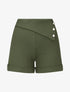 Short uni à boutons décoratifs - Kaki - 1