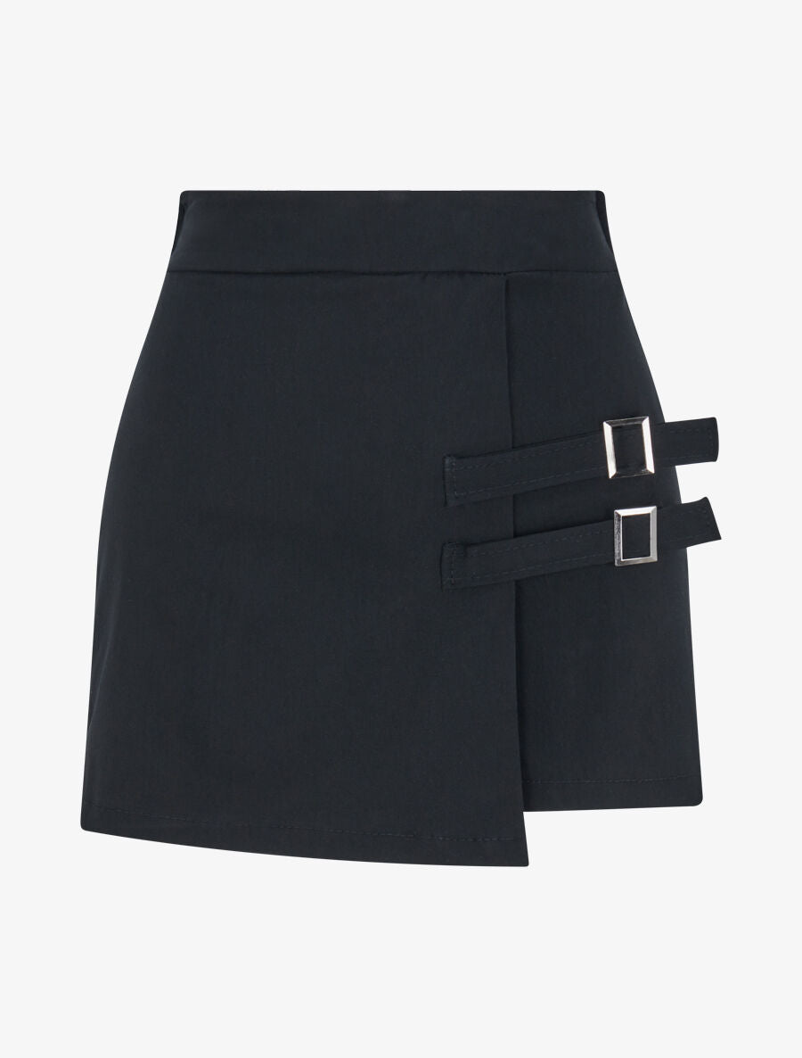 Short court style jupe à lanières - Noir - 2