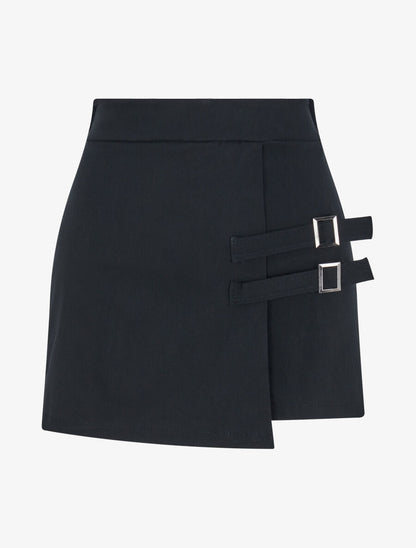 Short court style jupe à lanières - Noir - 2