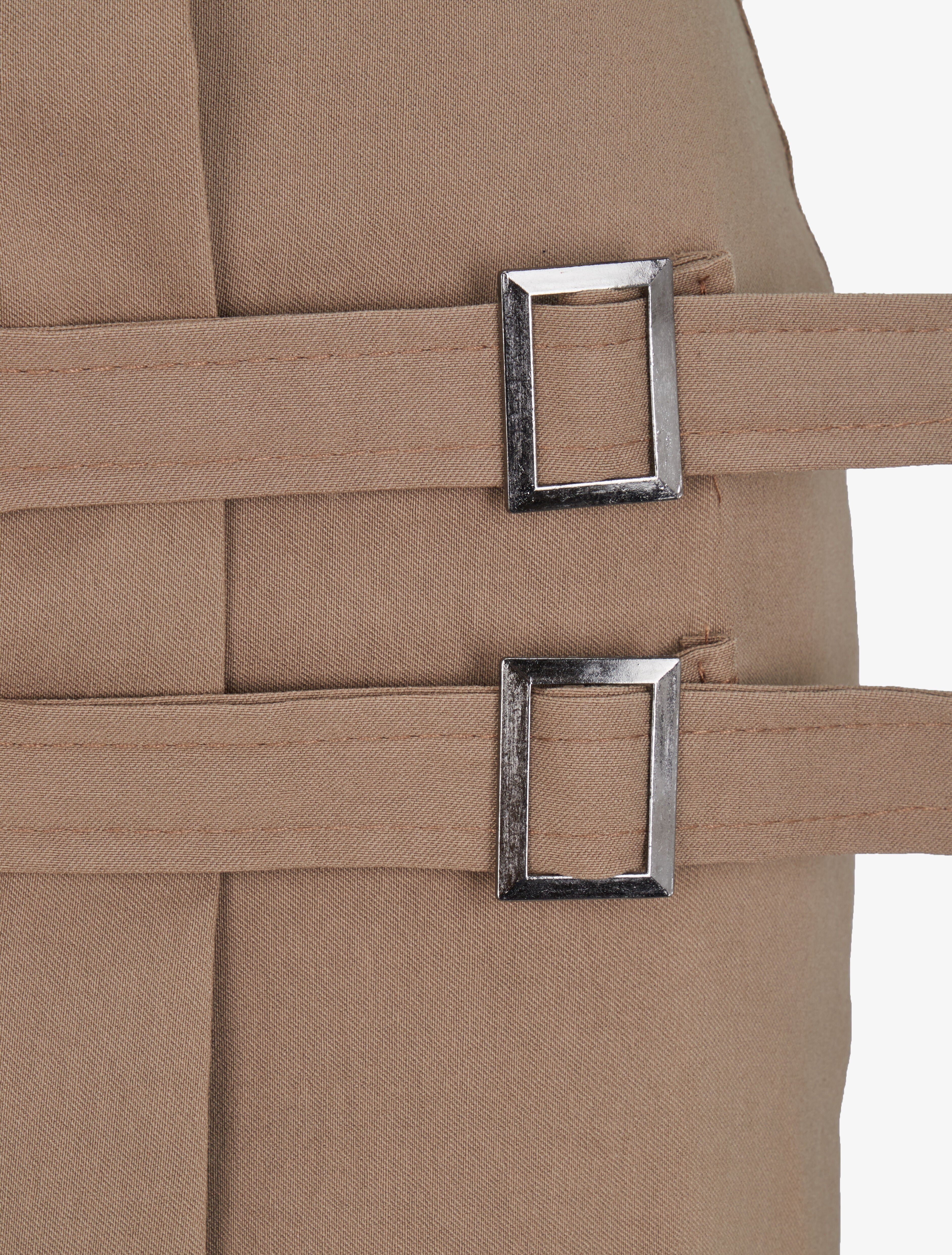 Short court style jupe à lanières - Beige - 3