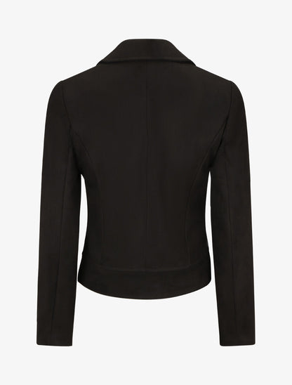 Veste en suédine à zips décoratifs - Noir - 2