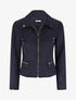 Veste en suédine à zips décoratifs - Marine - 1